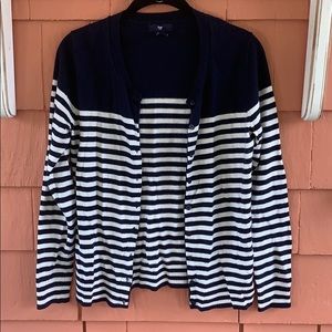 🧿 GAP | Navy & White Stripped Cardigan